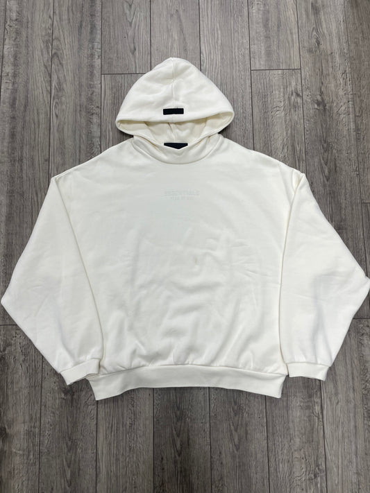 L-Fear of God Essentials Cloud Dancer Hoodie