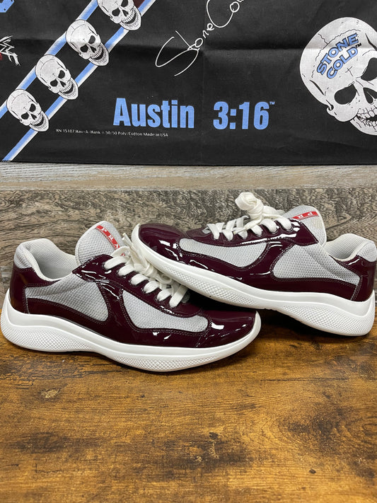 7-Prada Cup Sneaker Patent Burgundy