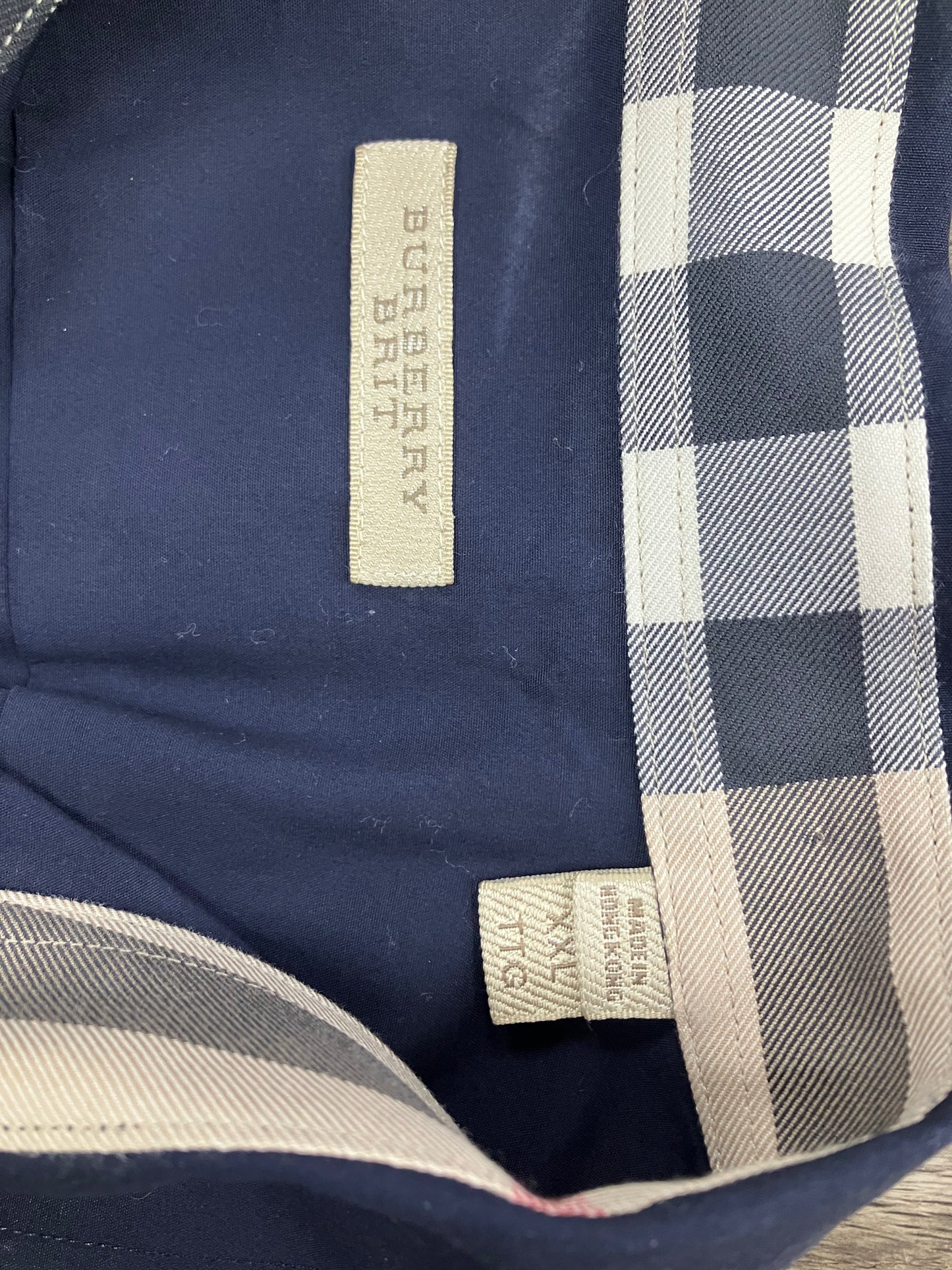 2XL-Burberry Brit Check Collar Button up