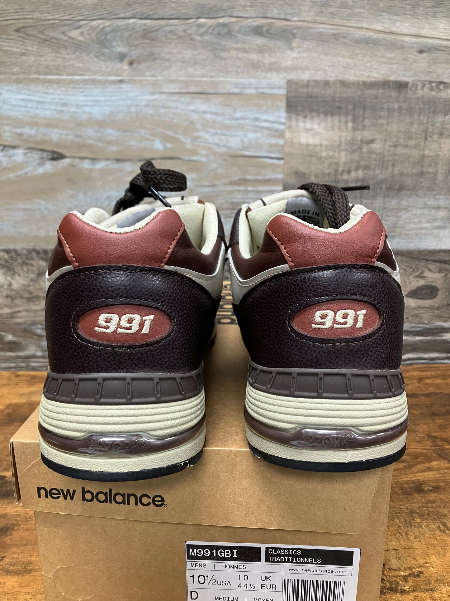 10.5-New Balance 991 Made In England French Roast