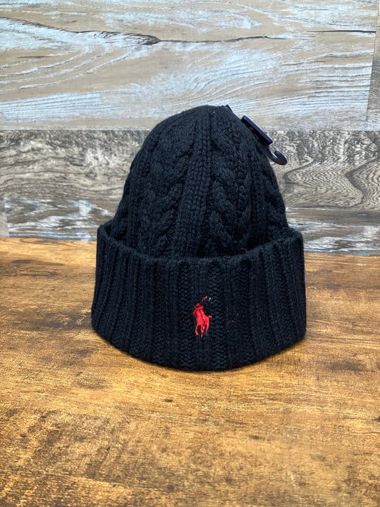 OS-Polo Ralph Lauren Black Cable Knit Beanie