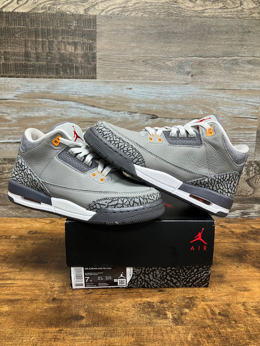 7Y-Air Jordan 3 cool grey