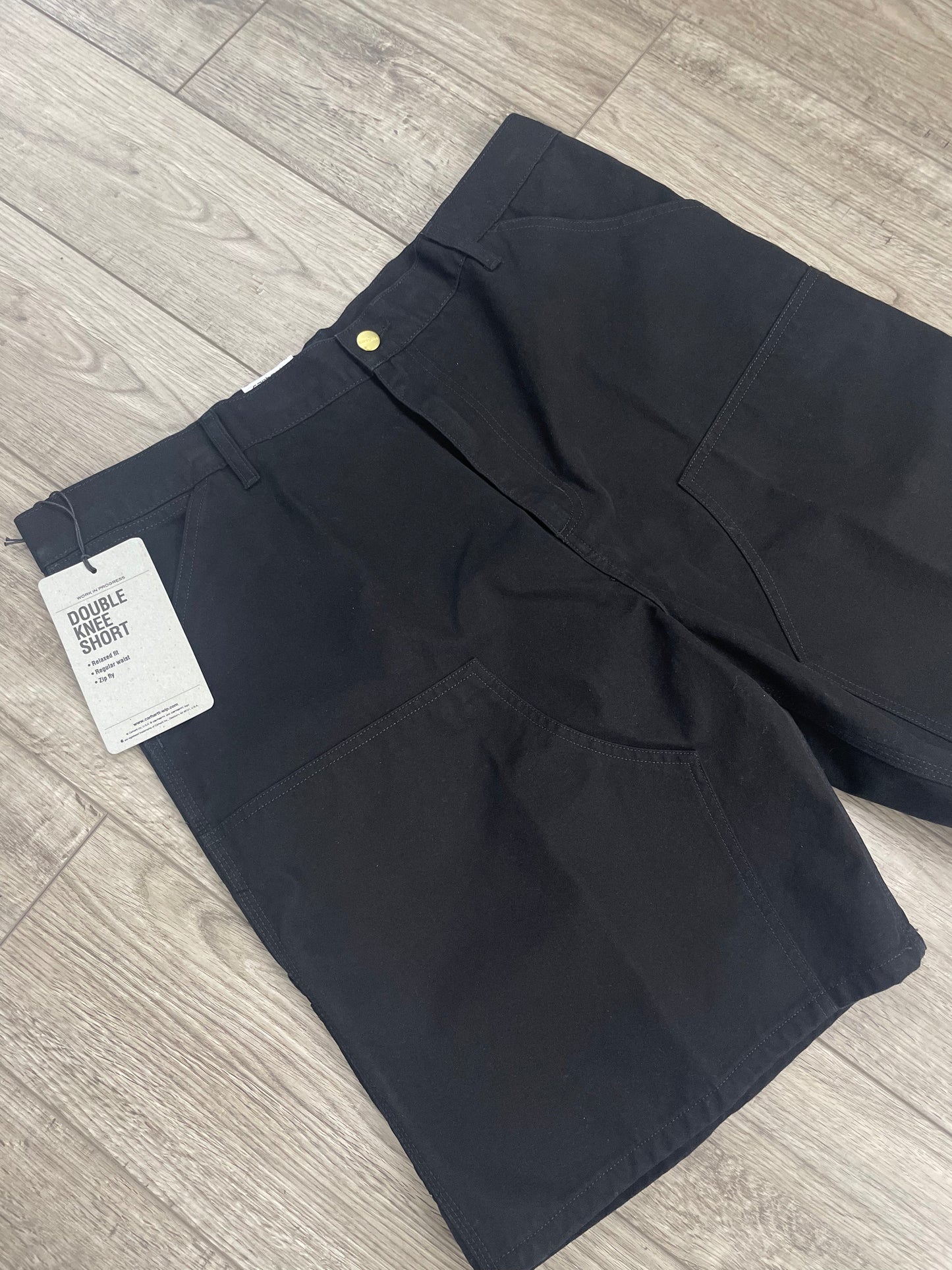 38-Carhartt WIP Black Double Knee Shorts