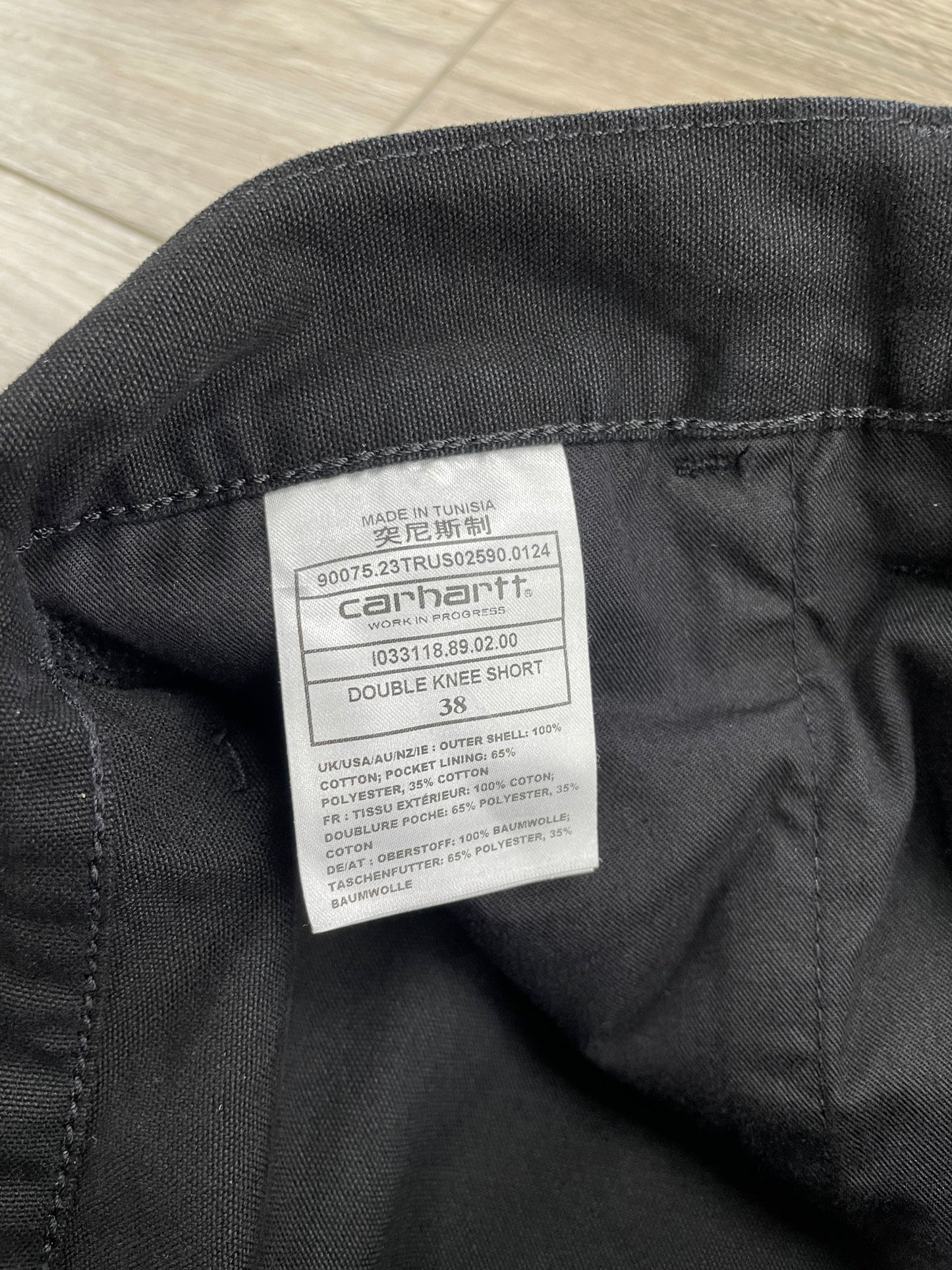 38-Carhartt WIP Black Double Knee Shorts