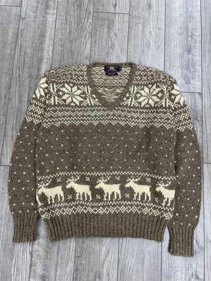 M-RRL Silk V-neck Elk Sweater
