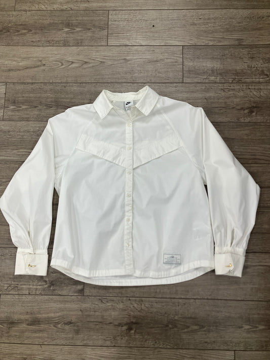 XS-Nike White Overshirt Button Up