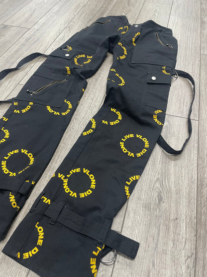 S-Vlone Black/Yellow Bondage Pants