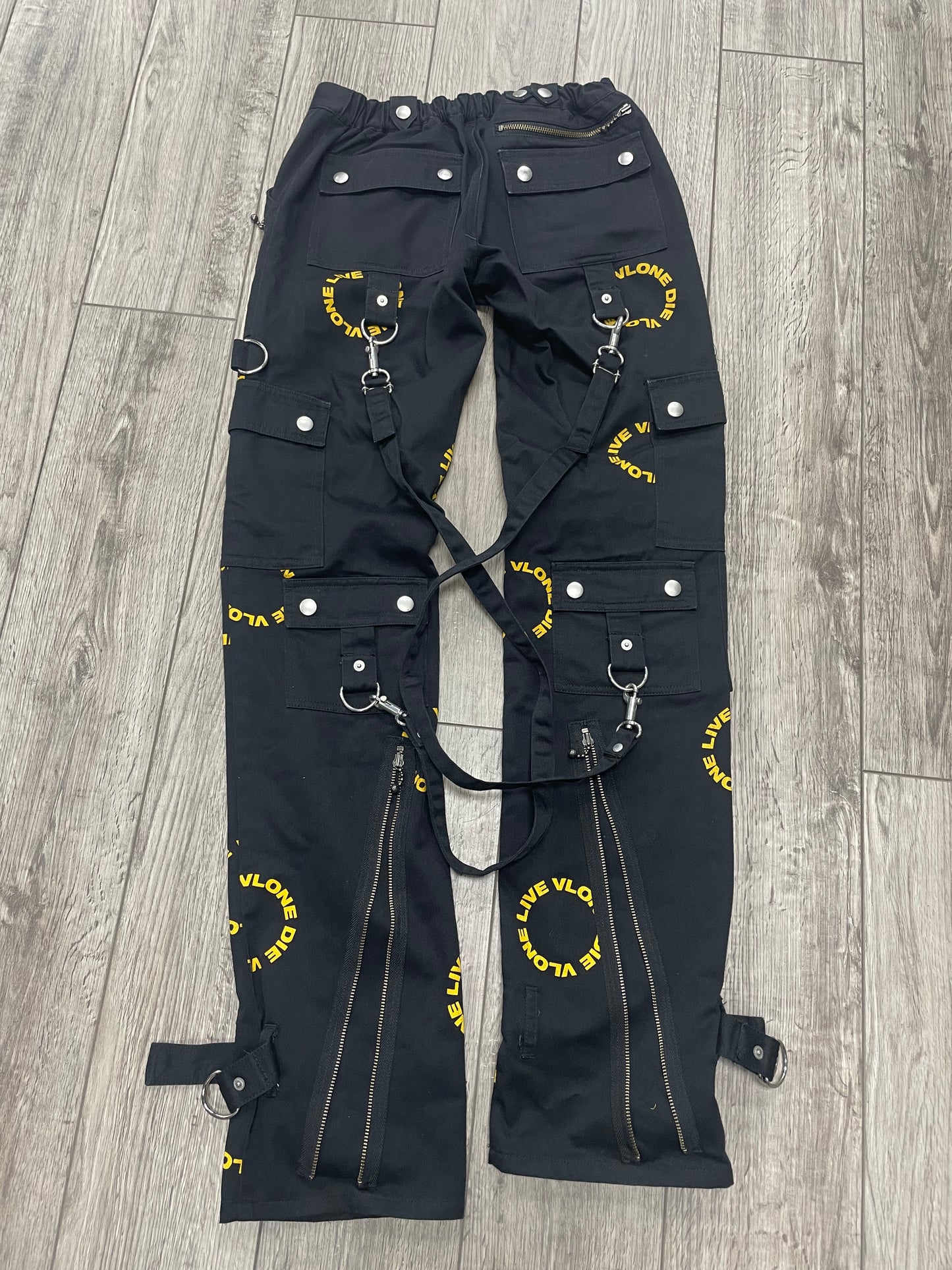 S-Vlone Black/Yellow Bondage Pants