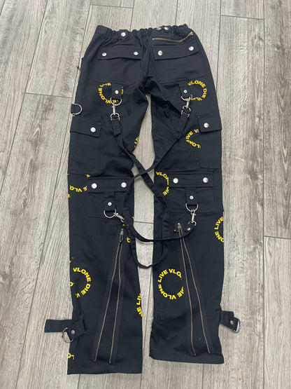 S-Vlone Black/Yellow Bondage Pants