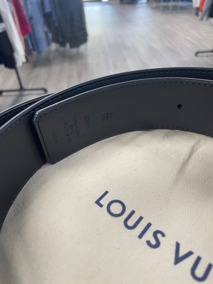44-Louis Vuitton Silver Buckle Rainbow Monogram Belt