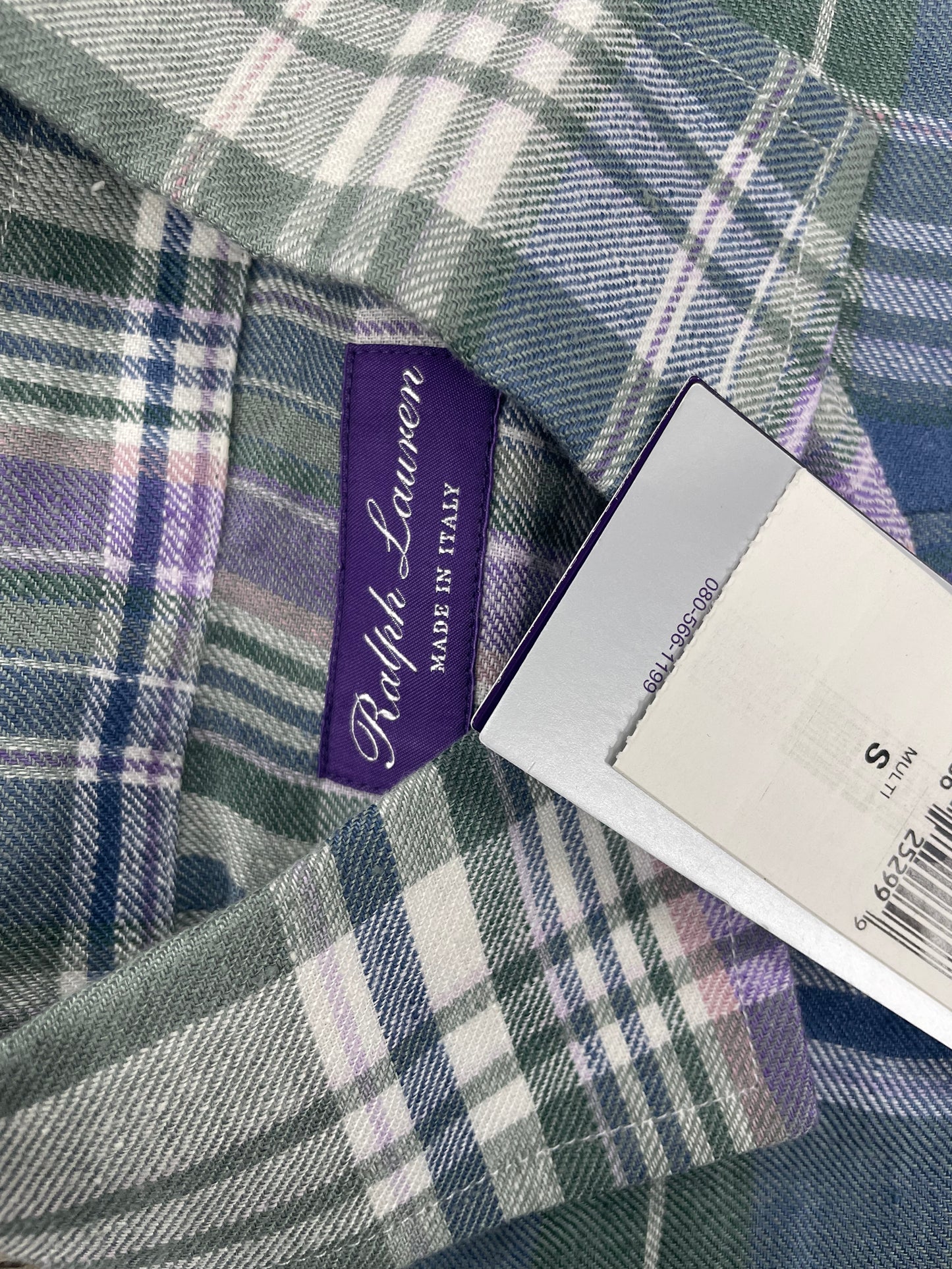 S-Purple Label Ralph Lauren Multicolor Plaid Button Up Long Sleeve