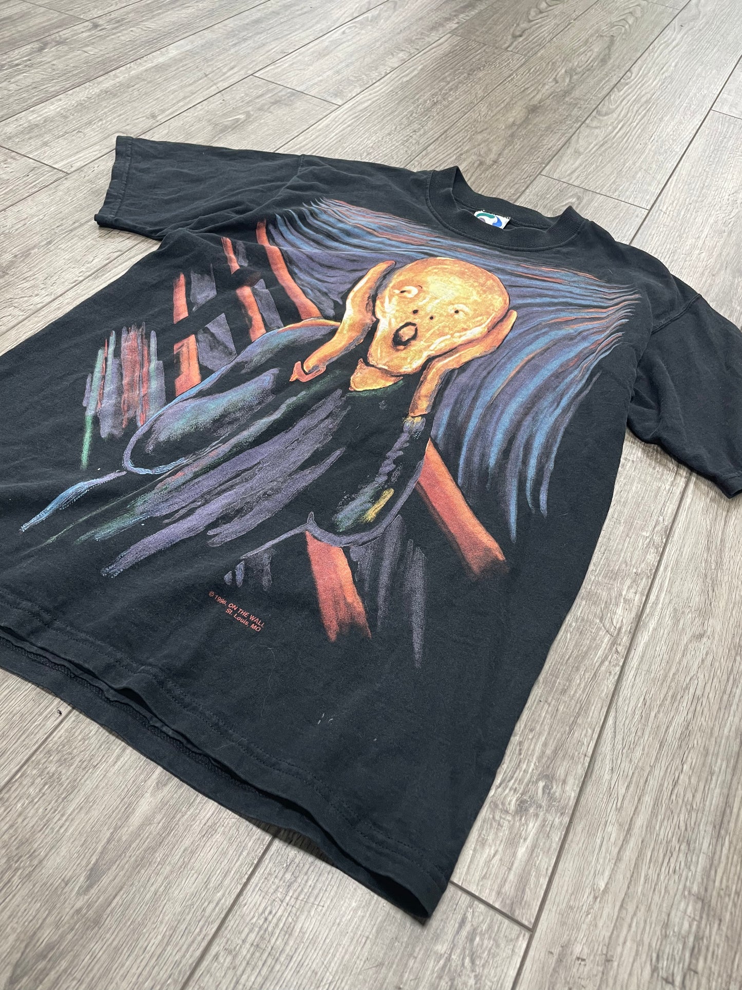 L-Vintage Liquid Blue “The Scream” Black Tee