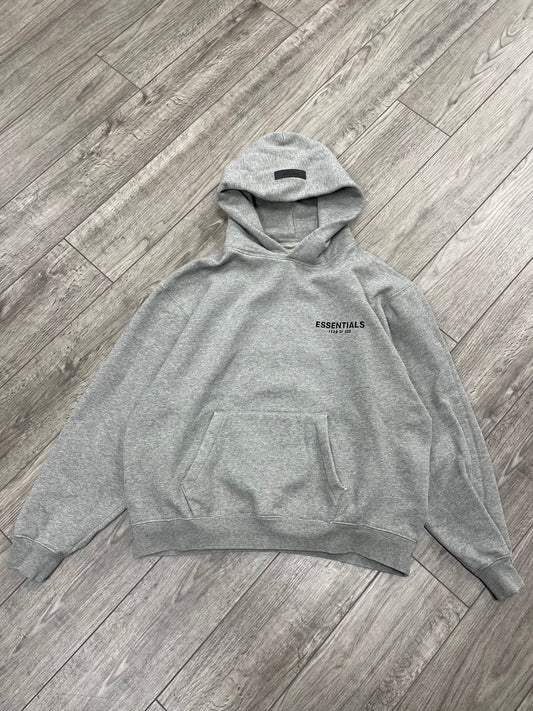 M-Fear Of God Essentials Gray Pullover Hoodie