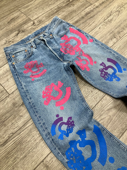 30-Levi’s Denim Tears Bstroy 501 jeans