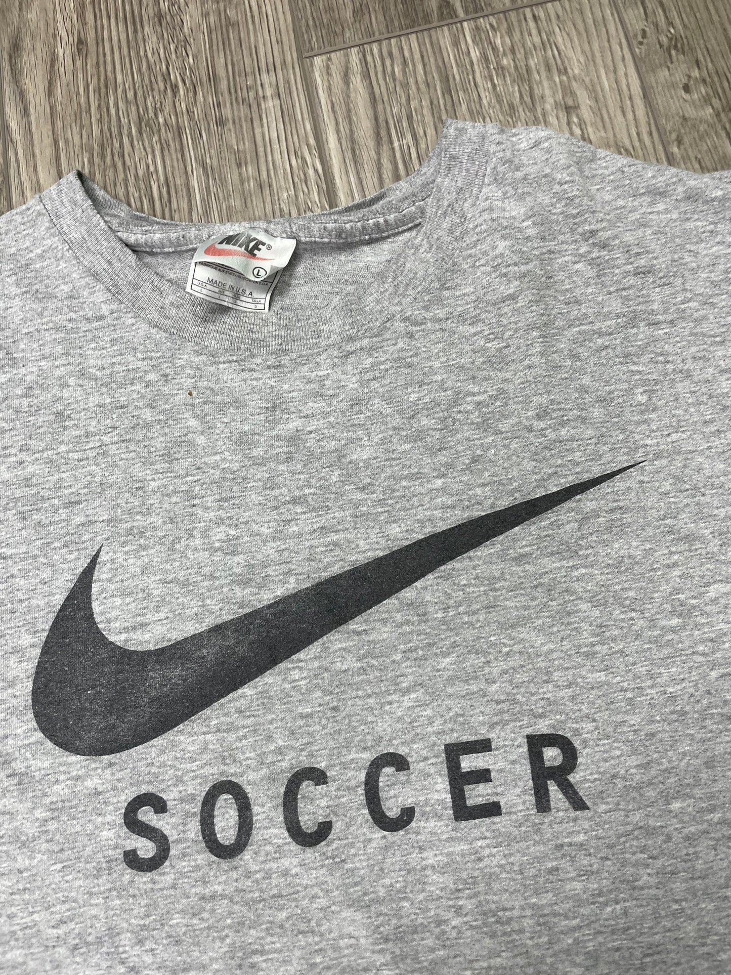 Vintage Nike Soccer Grey Tee Size L