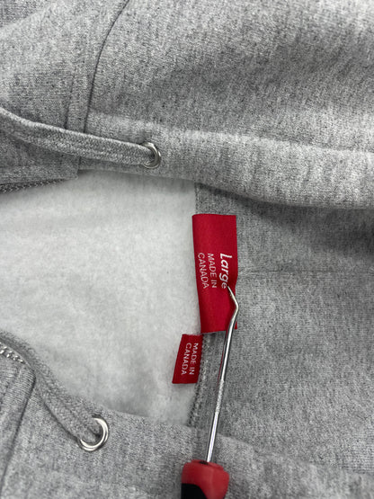 L - Supreme S Logo Zip Up Hooded Grey Sweatshirt