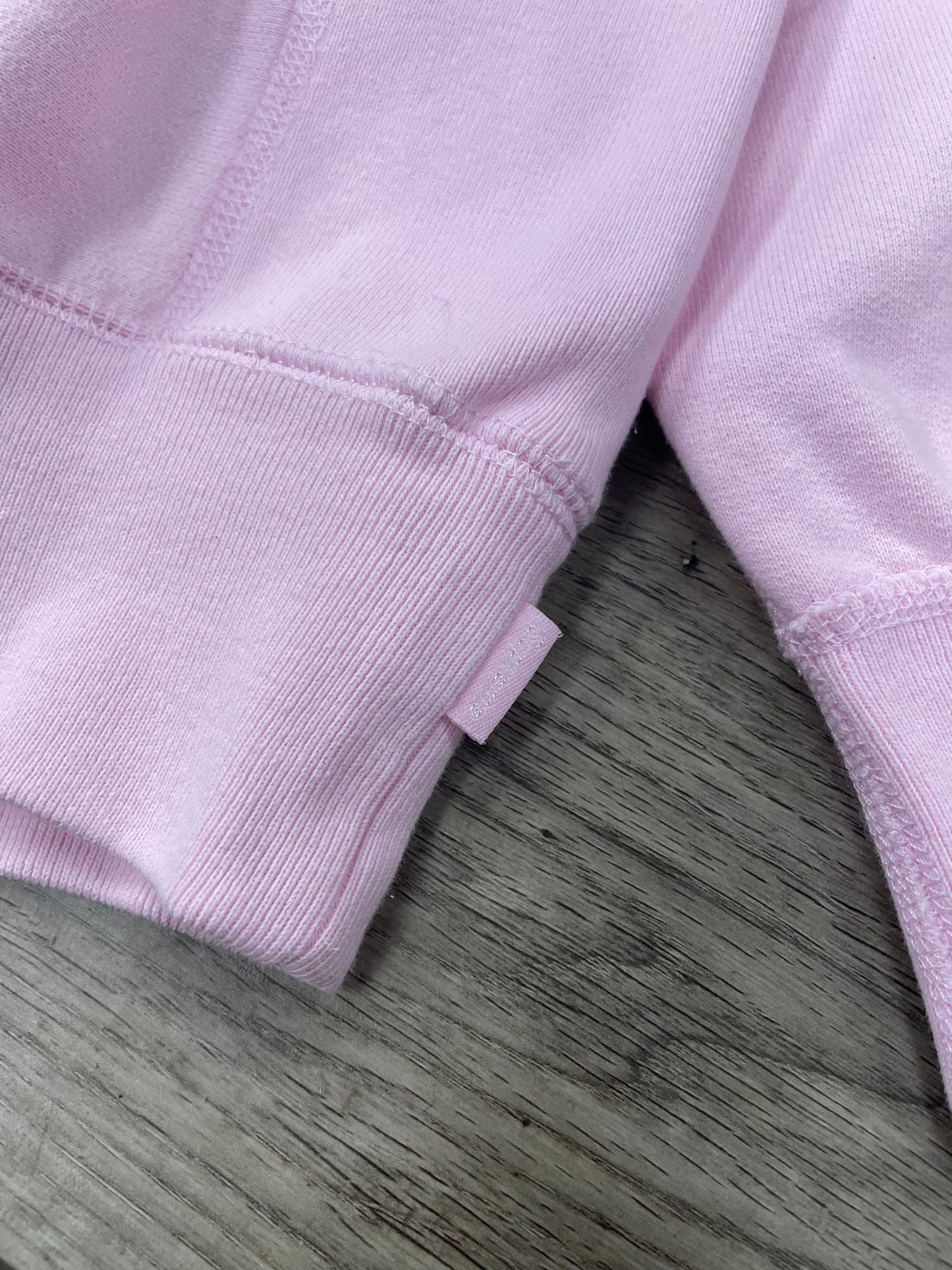 L - Supreme Reverse Logo Hooded pink Sweatshirt