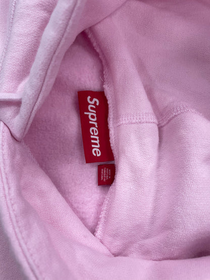 L - Supreme Reverse Logo Hooded pink Sweatshirt