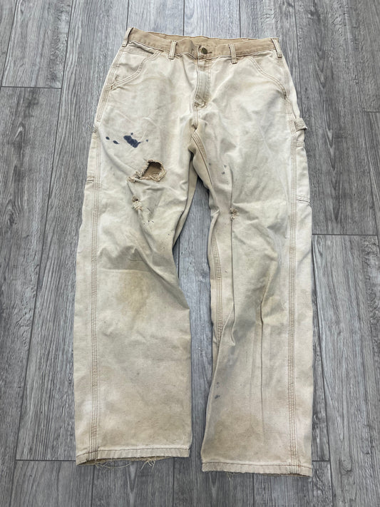 32-Vintage Beige Carhartt Carpenter Pants