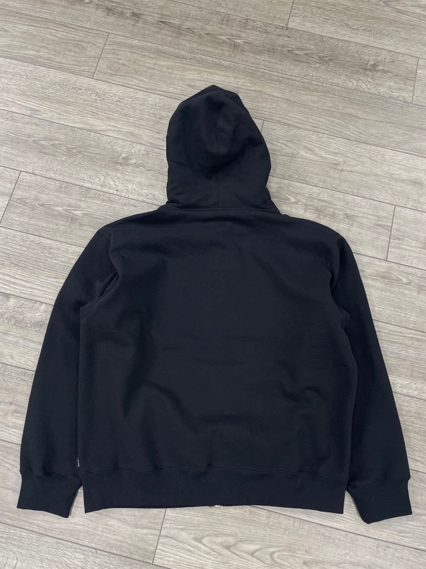L - Supreme S Logo Zip Up Hooded Black Sweatshirt