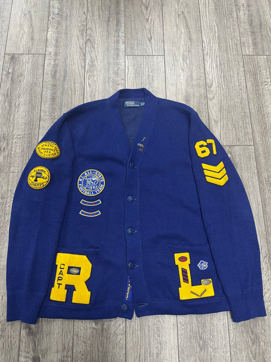 XL-Polo Ralph Lauren Varsity Patchwork Tiger Cardigan