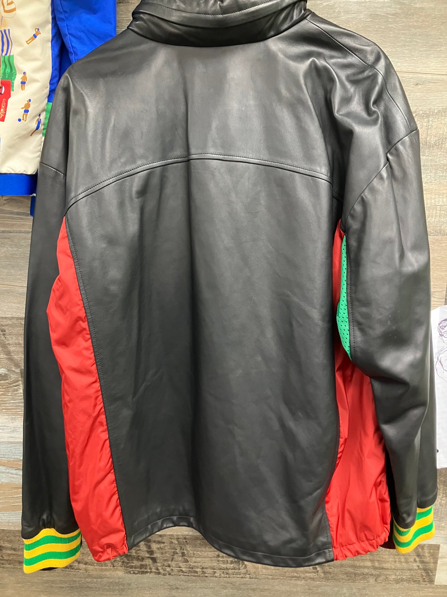 Gucci GG Blade Leather Bomber Jacket Size XL