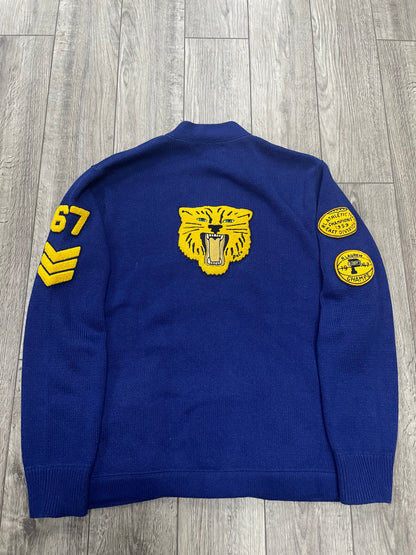 XL-Polo Ralph Lauren Varsity Patchwork Tiger Cardigan
