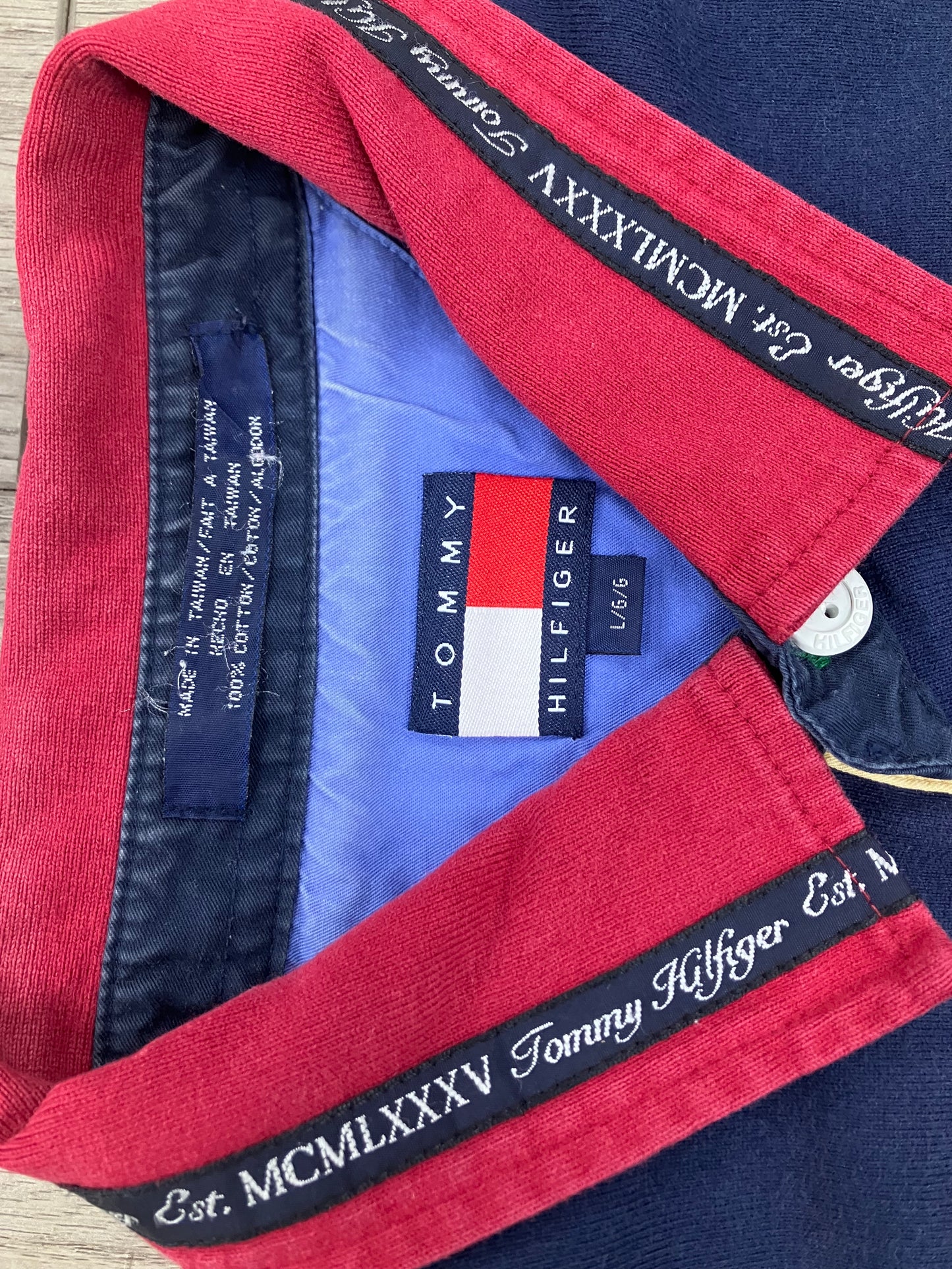 L-vintage Tommy Hilfiger Striped  Rugby Long sleeve