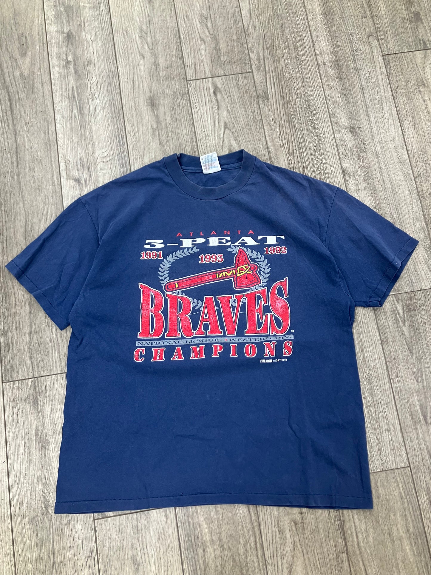 XL-Braves 3-Peat Champions 91-93 tee