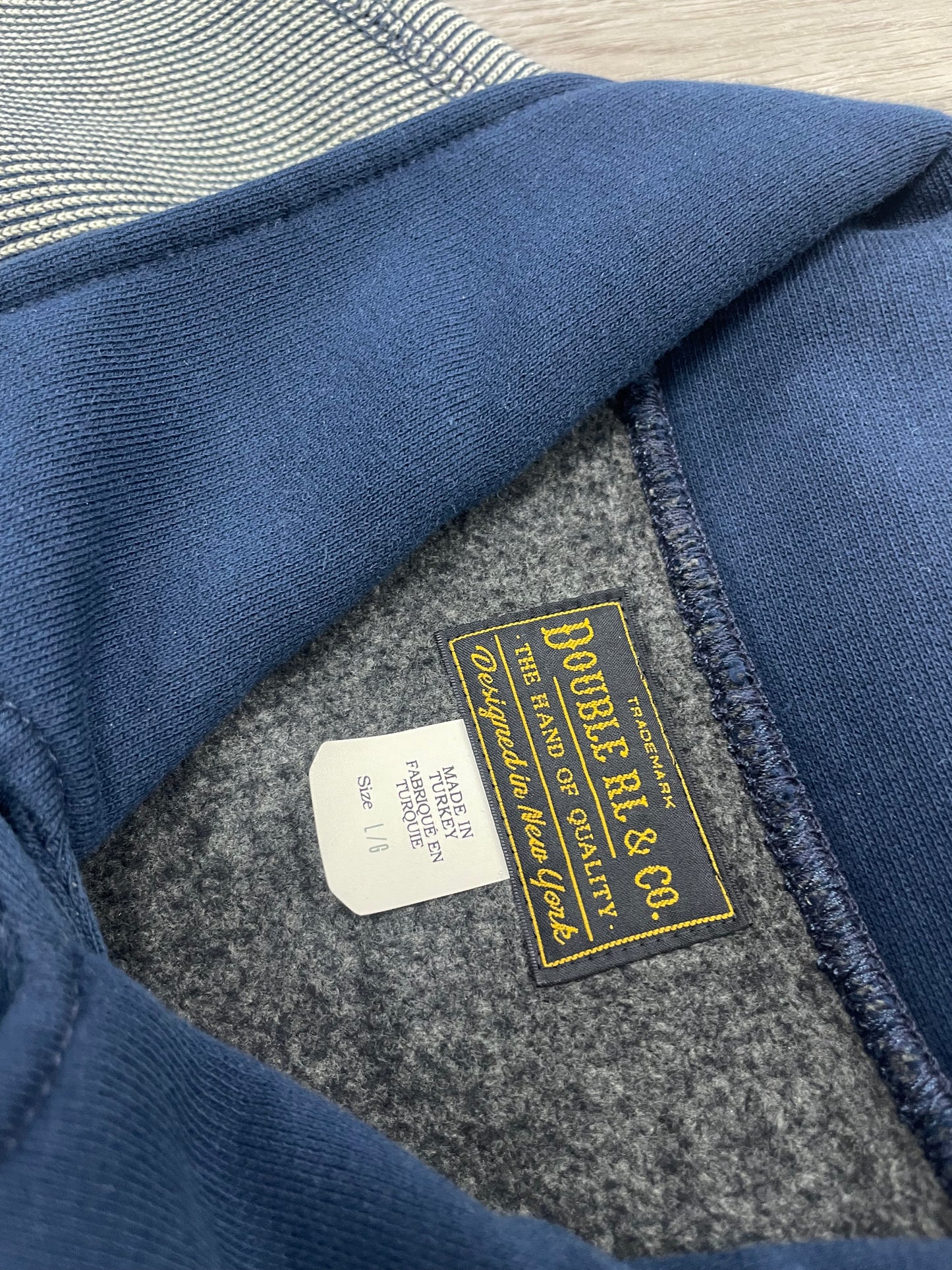 L-RRL Striped Jacquard-Knit Navy Cotton Blend Cardigan