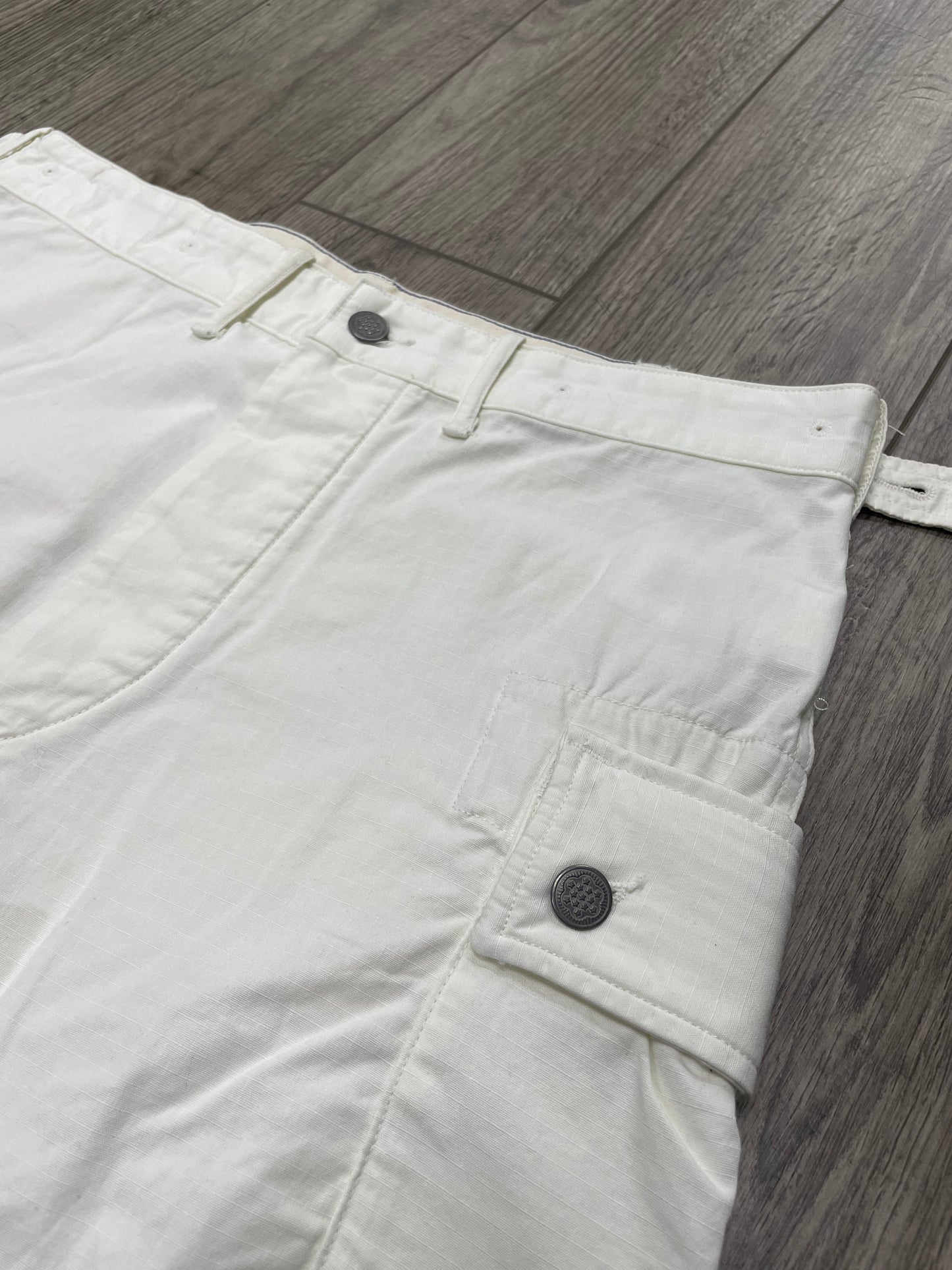 32-RRL White Regiment Ripstop Cargo Shorts