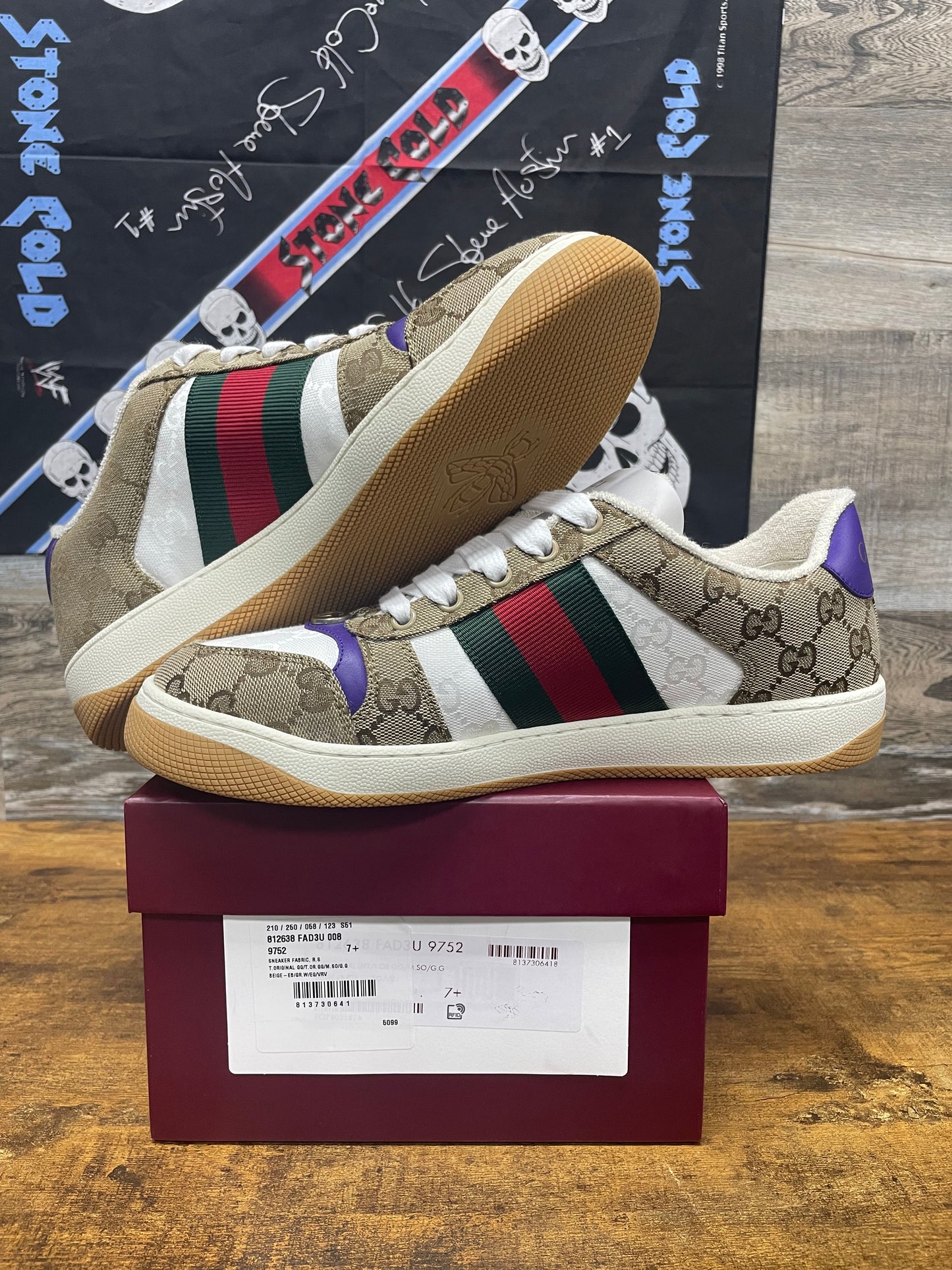Gucci Screener GG Canvas Sneakers Size 7.5 UK/8.5 US