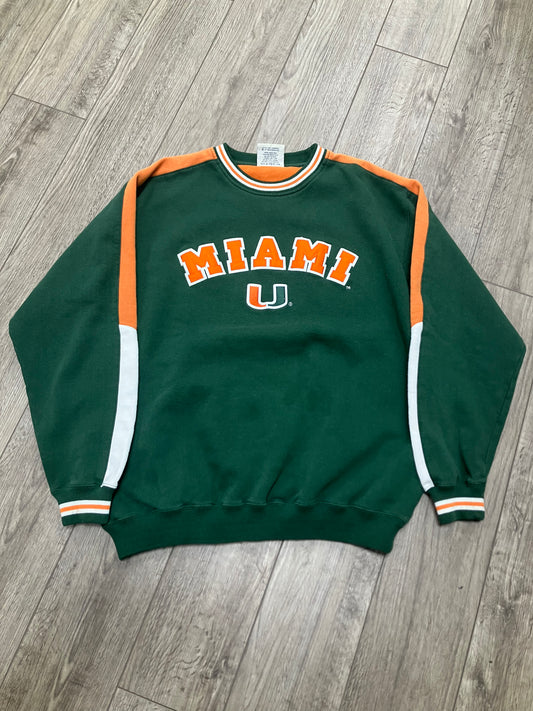 L-Vintage University of Miami Hurricanes Crewneck