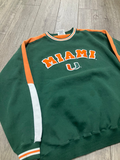 L-Vintage University of Miami Hurricanes Crewneck