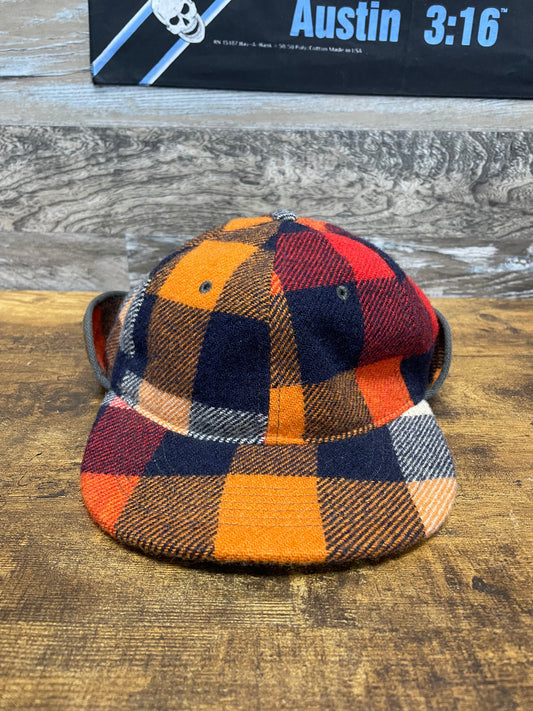 M - Double RL (RRL) Plaid Wool Baseball Cap
