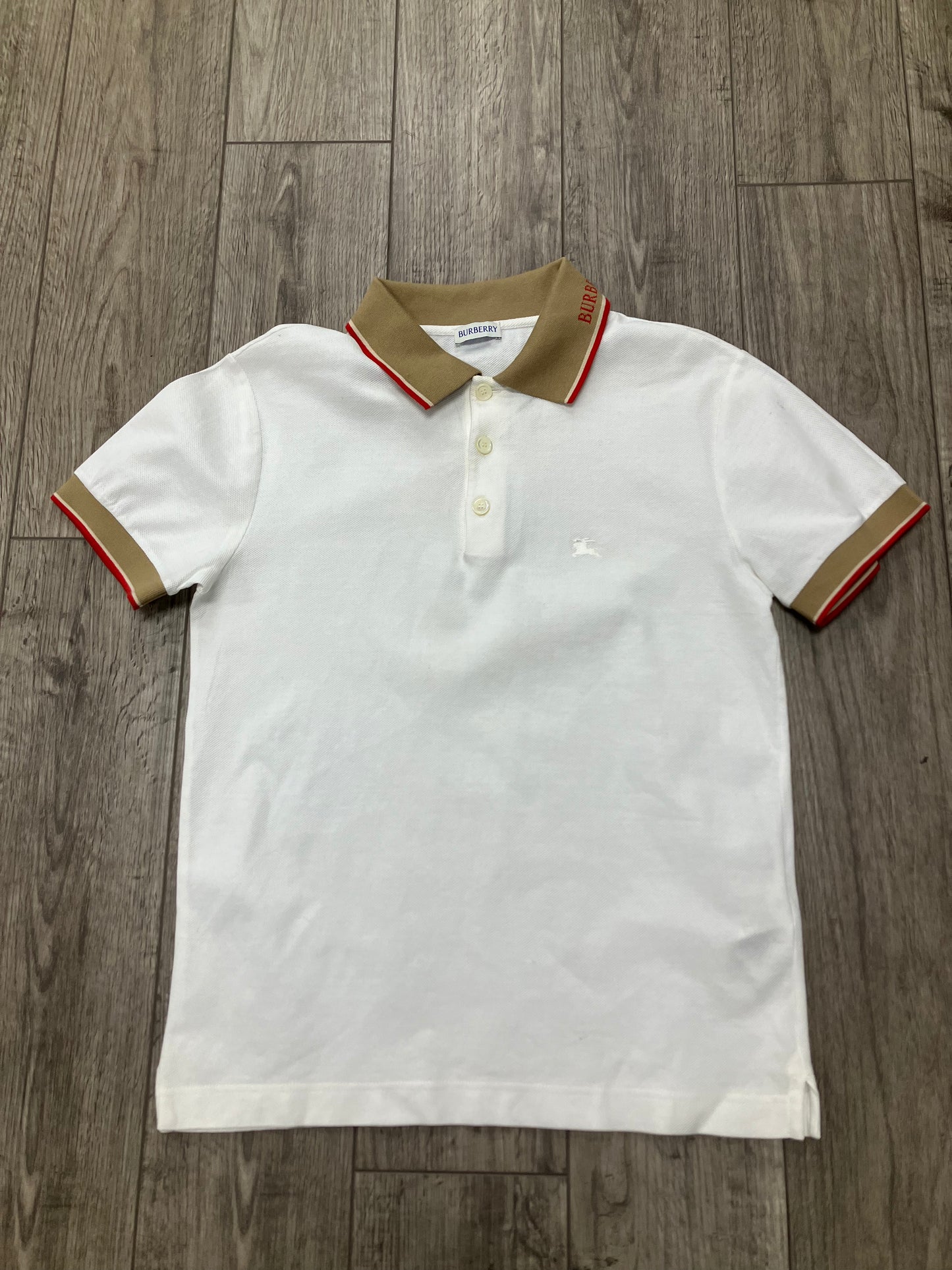 S-Burberry Collar Logo Polo Shirt