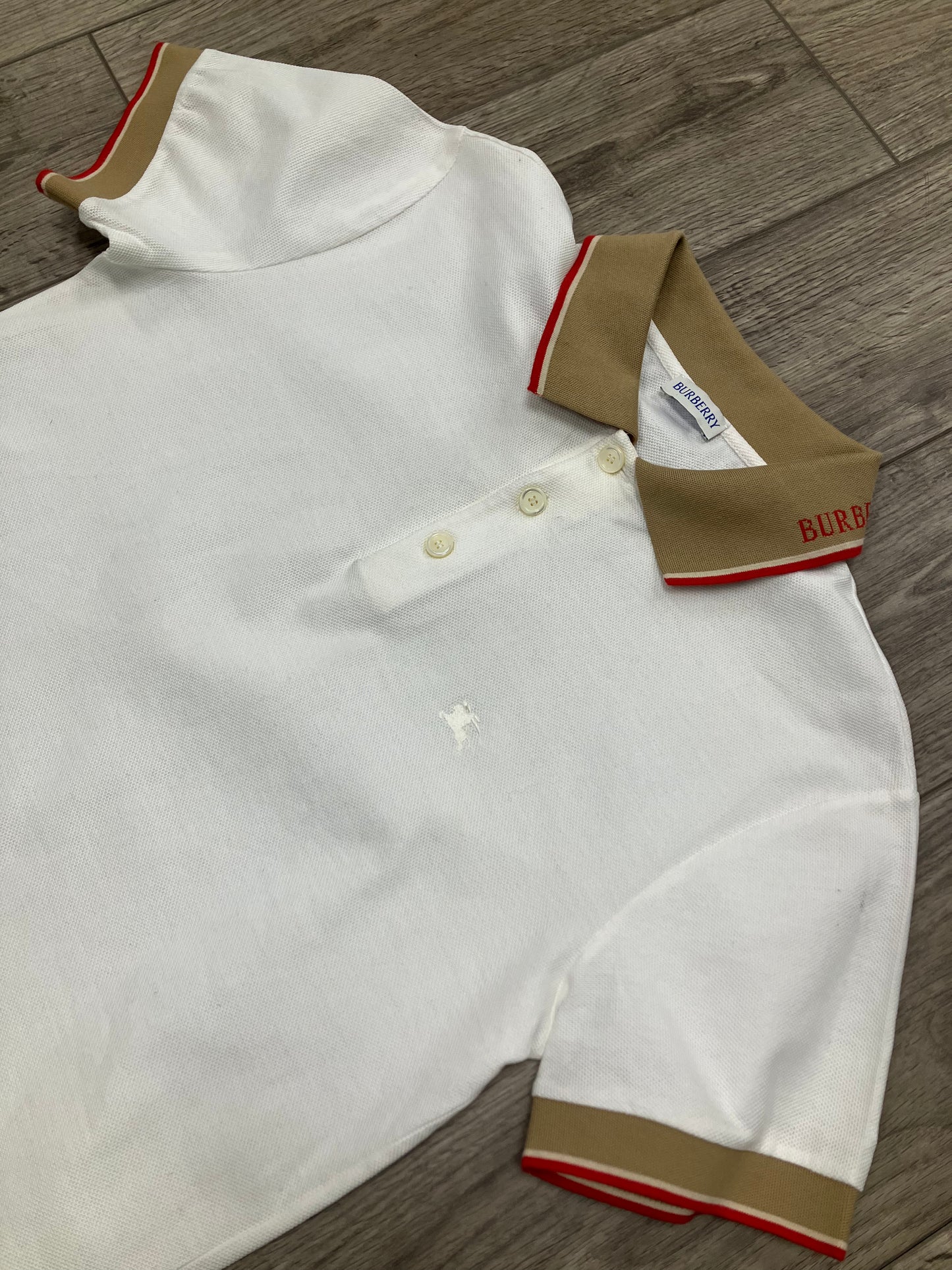 S-Burberry Collar Logo Polo Shirt