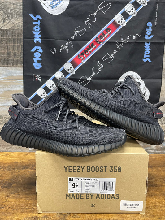 9.5 - adidas Yeezy Boost 350 V2 Low Black Non-Reflective