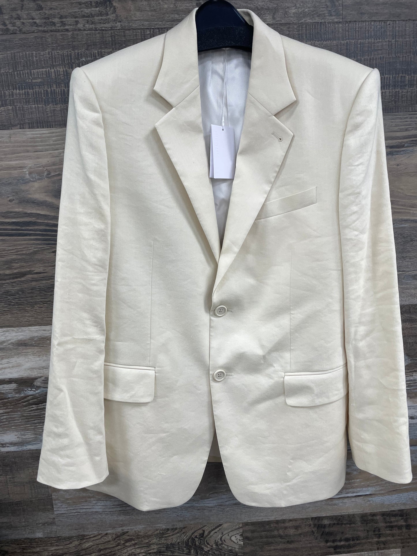 42 - Helmut Lang Beige 2 Button Blazer Linen