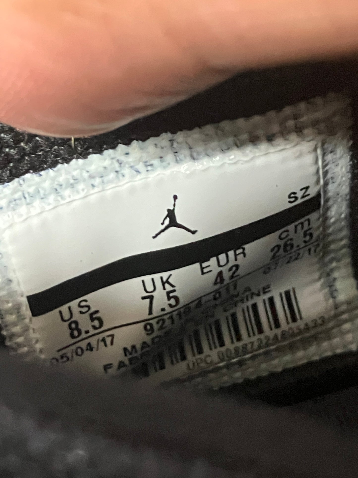 Jordan 15 Retro PSNY Black Suede Size 8.5