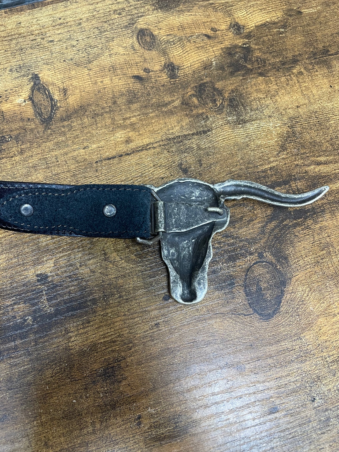 32 - RRL Roughout Suede Limited Edition Western Longhorn Belt