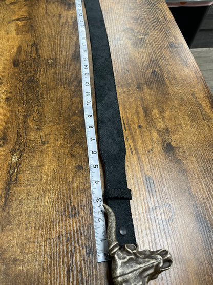 32 - RRL Roughout Suede Limited Edition Western Longhorn Belt