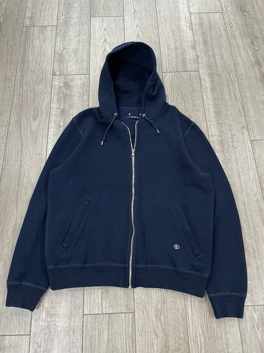 4L-Louis Vuitton Navy Cotton Drawstring Zip Up Hoodie