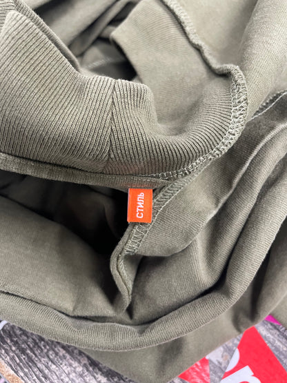 L - Heron Preston Olive Green “СТИЛЬ” Long Sleeve Shirt