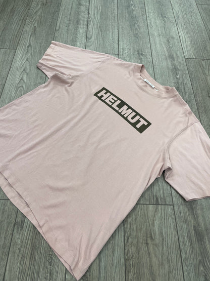 L - Helmut Lang Pink Box Logo Shirt