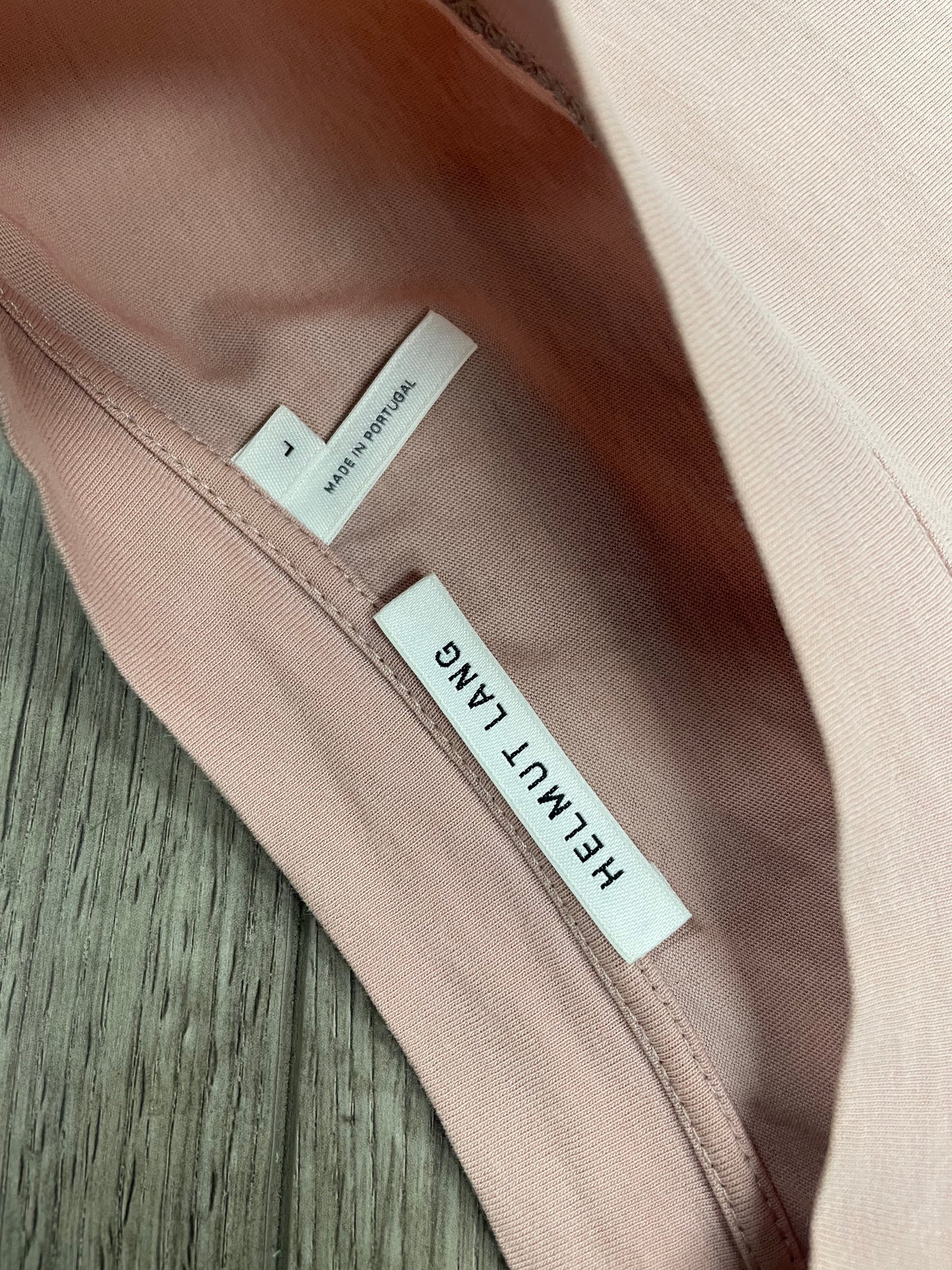 L - Helmut Lang Pink Box Logo Shirt