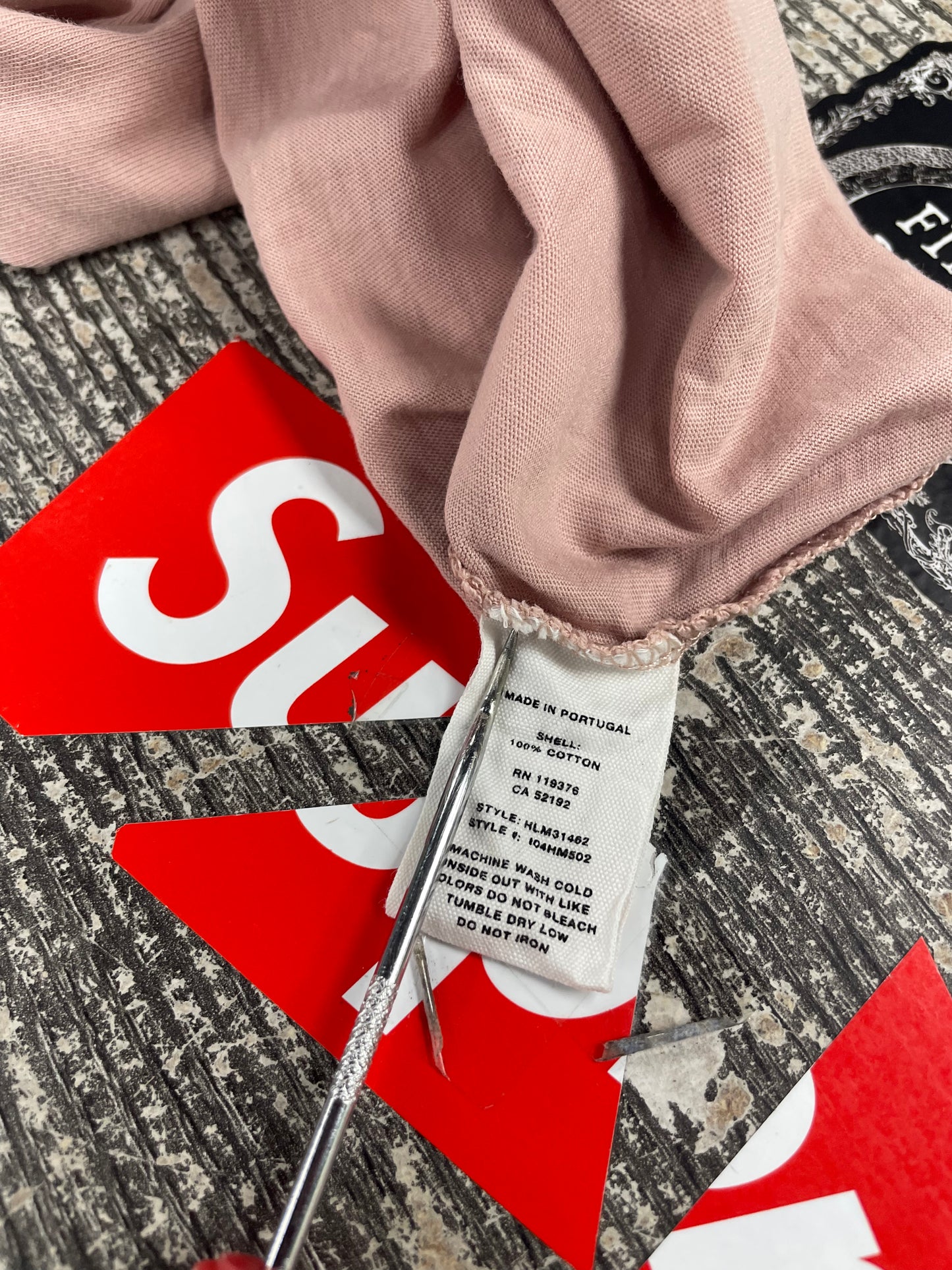 L - Helmut Lang Pink Box Logo Shirt
