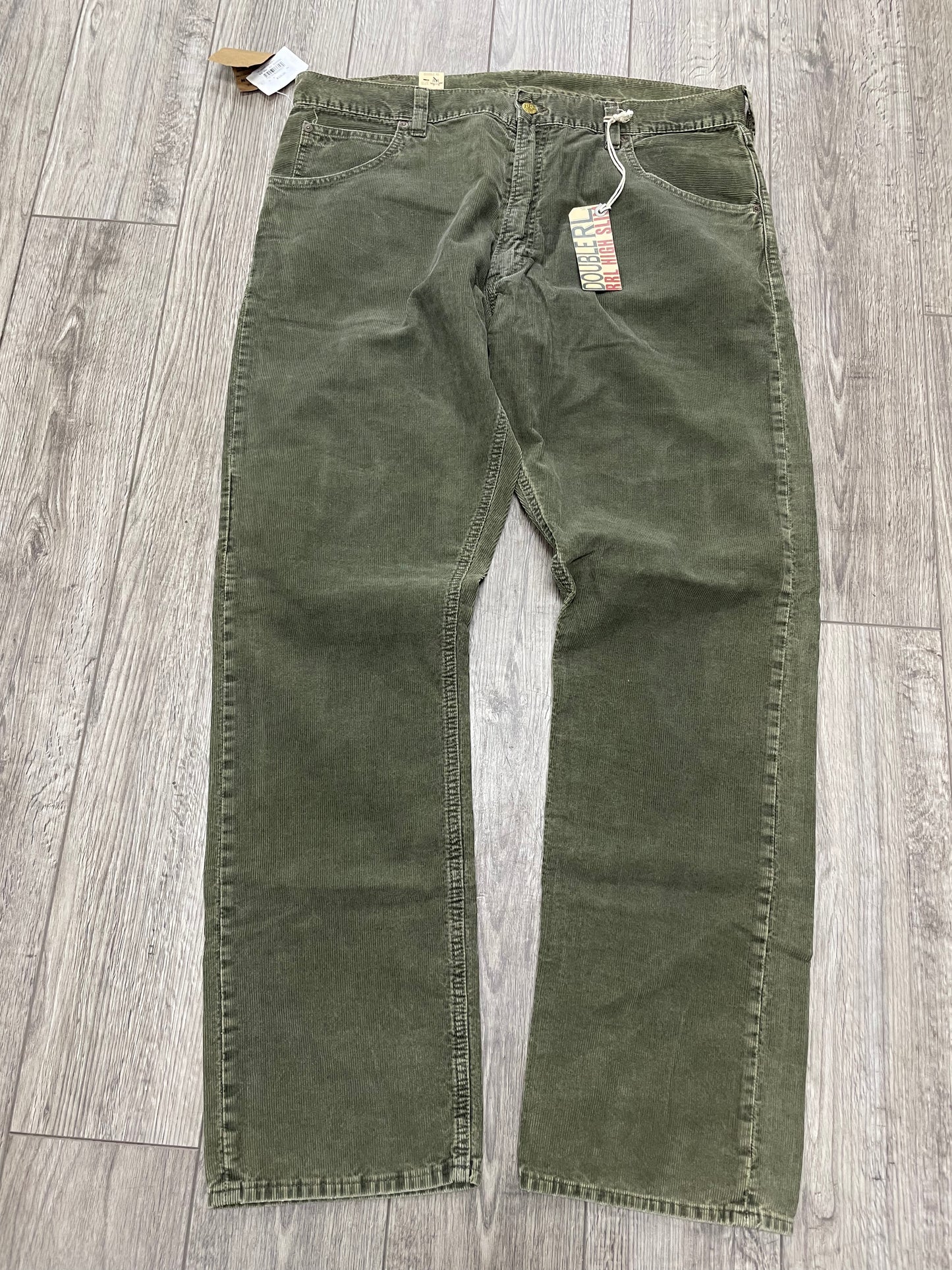 36-RRL Olive Green High Slim Corduroy Pants