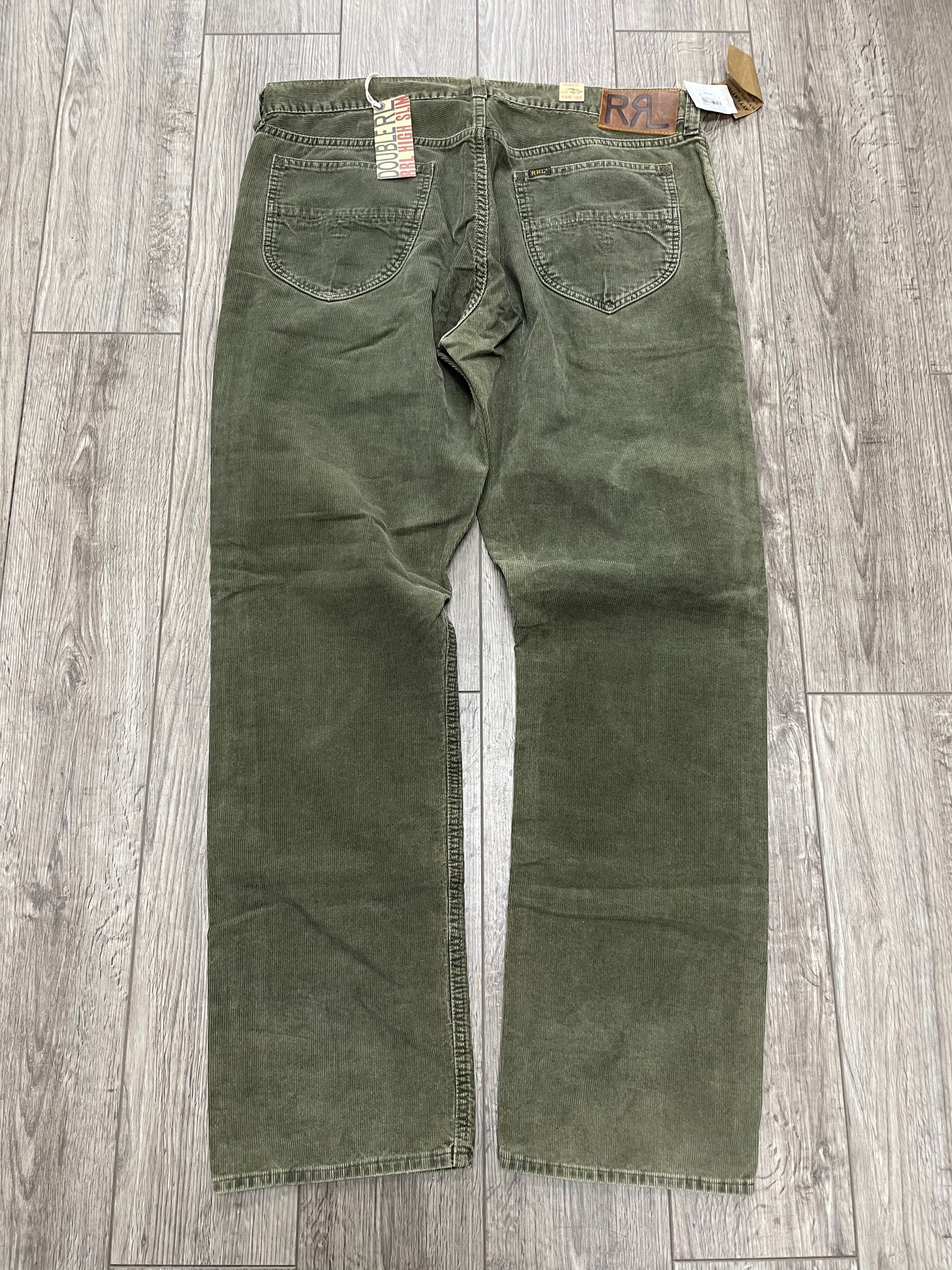 36-RRL Olive Green High Slim Corduroy Pants