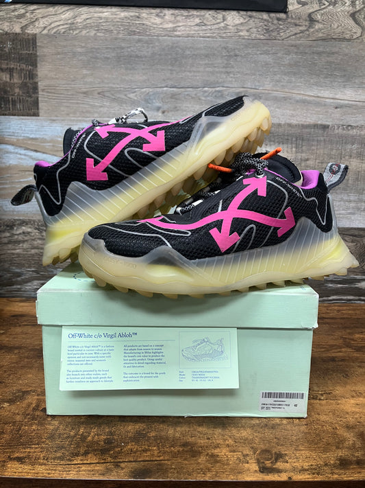 Off-White ODSY-1000 Transparent Fuchsia Black Sneakers Size 42/US 9